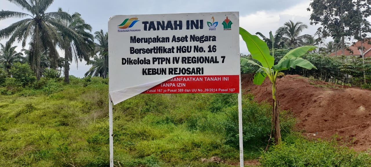 Masyarakat Adat Halangan Ratu Nilai Pemasangan Plang PTPN I Tidak Tepat Lokasi