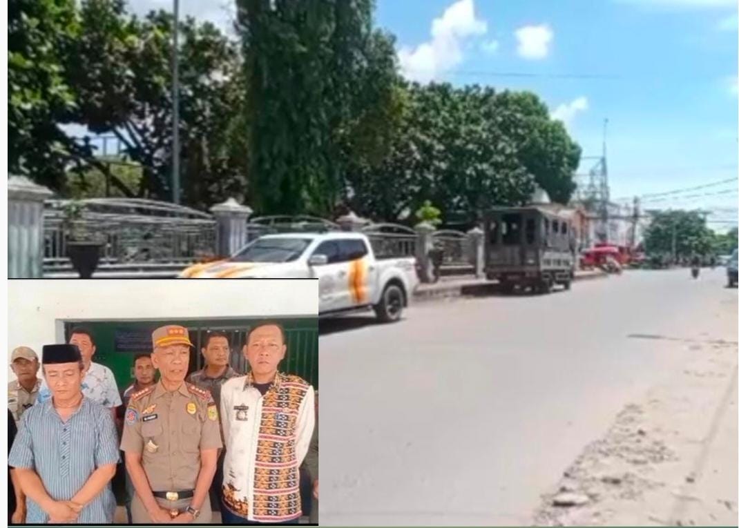 Satpol PP Lampung Tengah Tertibkan PKL di Sekitar Masjid Istiqlal Bandarjaya