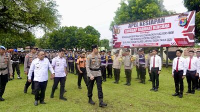 Polres Lampung Tengah Gelar Apel Siaga Bencana, Perkuat Sinergi Lintas Instansi Polres Lampung Tengah Gelar Apel Siaga Bencana, Perkuat Sinergi Lintas Instansi