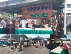 Kejari Lampung Tengah Musnahkan Barang Bukti 55 Perkara Pidana yang Telah Inkrah