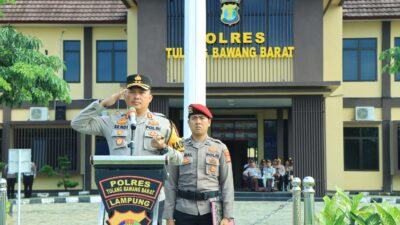 Kapolres Tulang Bawang Barat Pimpin Apel Gelar Pasukan Operasi Zebra Krakatau 2025