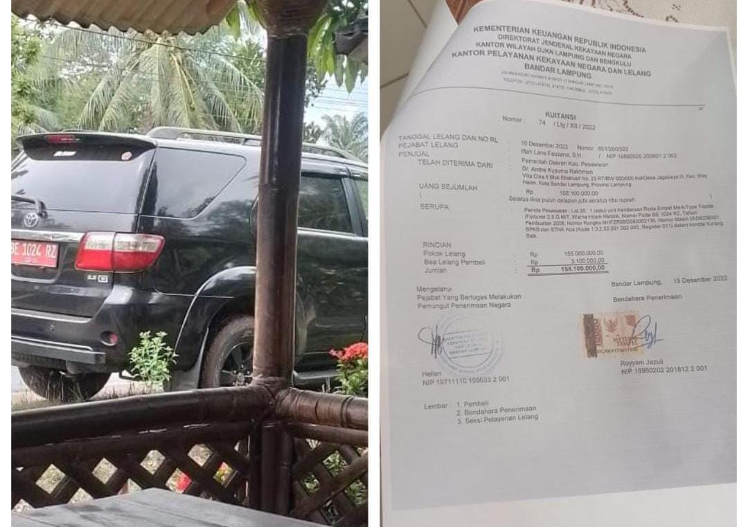 Mobil Berpelat Merah Pemkab Pesawaran Terlihat di Lampung Timur, Ini Klarifikasinya