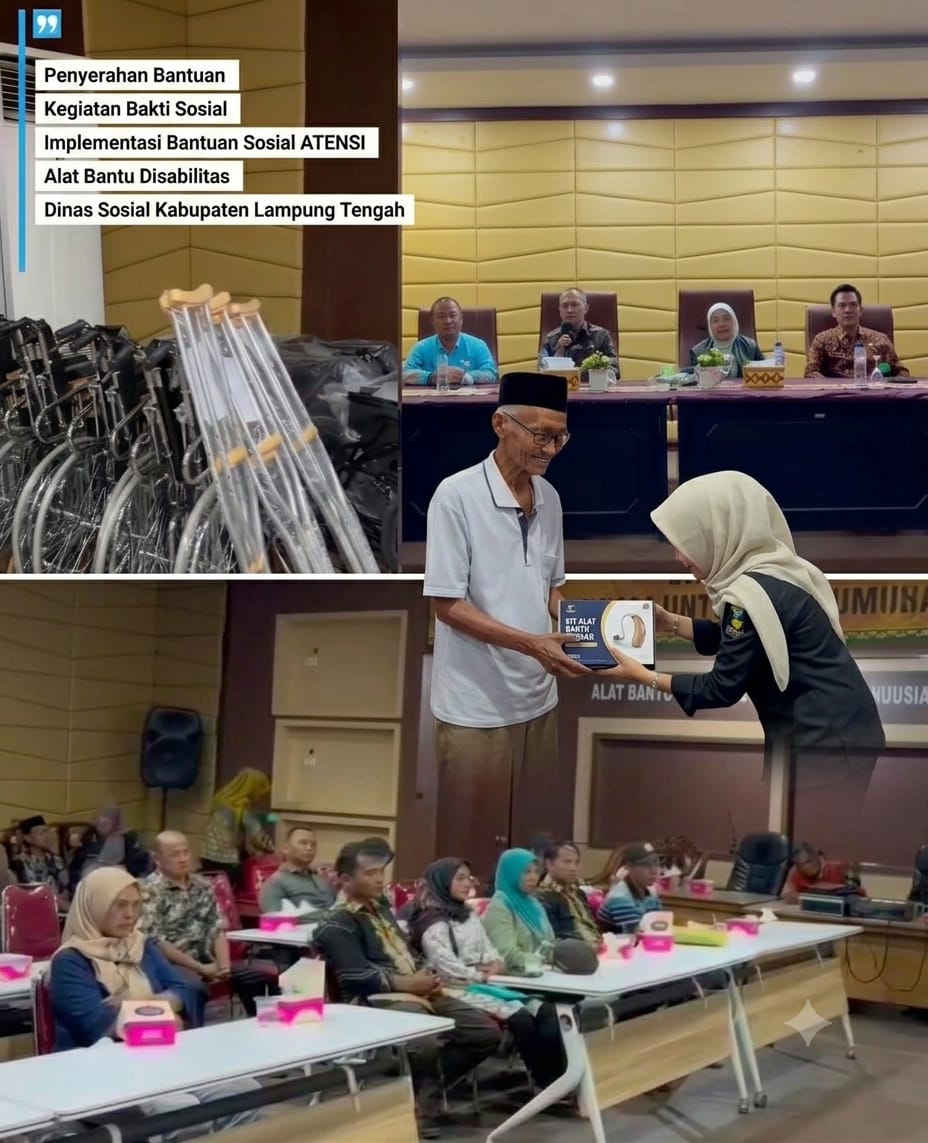 Dinas Sosial Lampung Tengah Salurkan 60 Alat Bantu untuk Penyandang Disabilitas