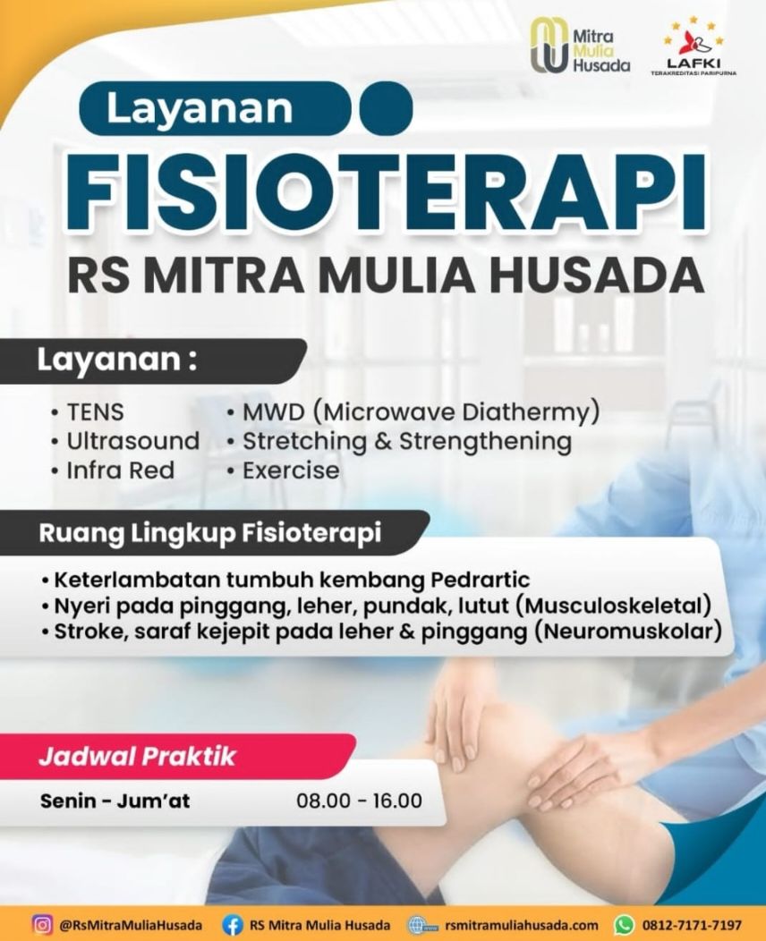 RS Mitra Mulia Husada Sediakan Layanan Fisioterapi untuk Dukung Pemulihan Pasien