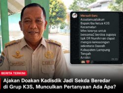 Ajakan Doakan Kadisdik Jadi Sekda Beredar di Grup K3S, Munculkan Pertanyaan Ada Apa?