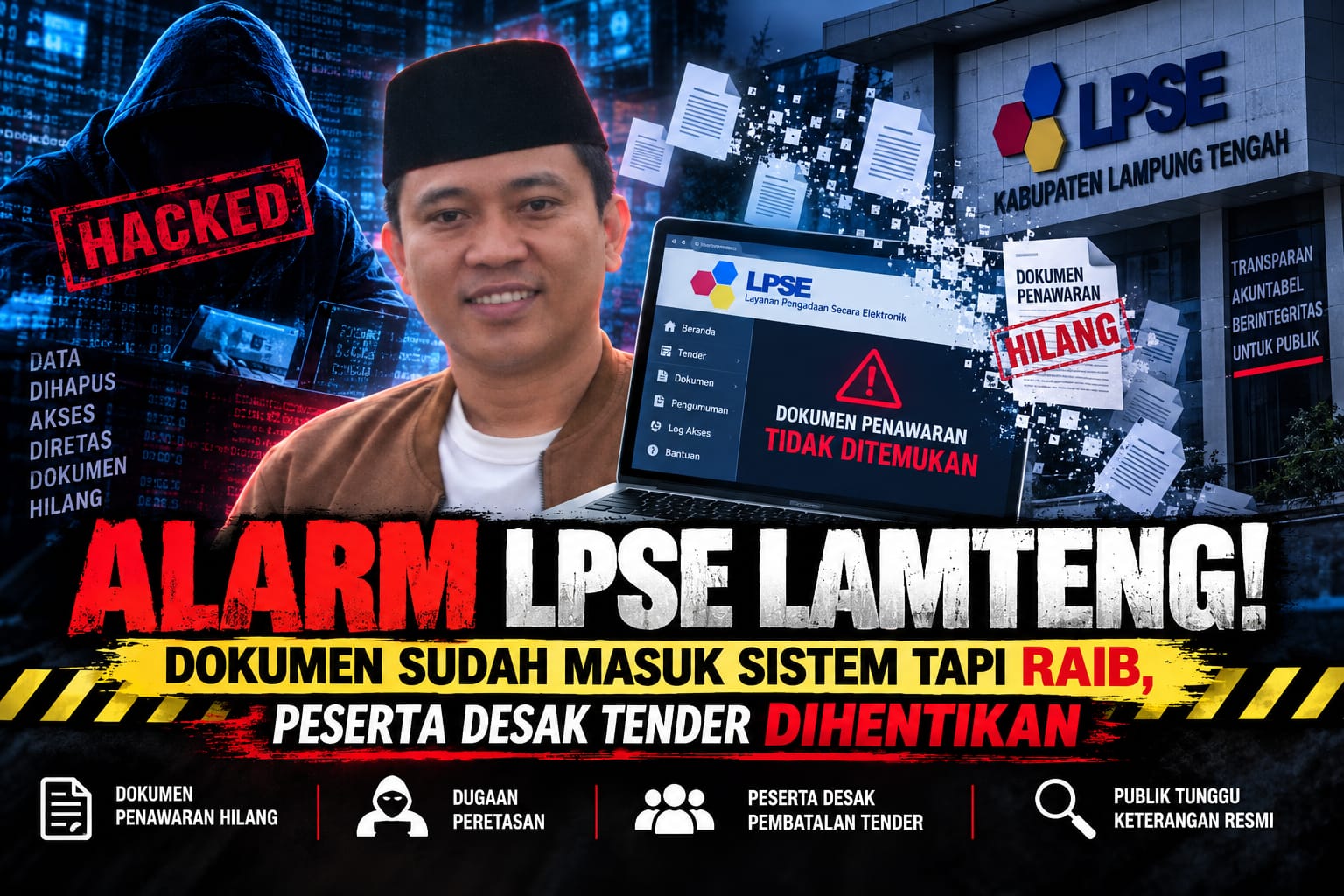 ALARM LPSE LAMTENG! Dokumen Sudah Masuk Sistem Tapi Raib, Peserta Desak Tender Dihentikan