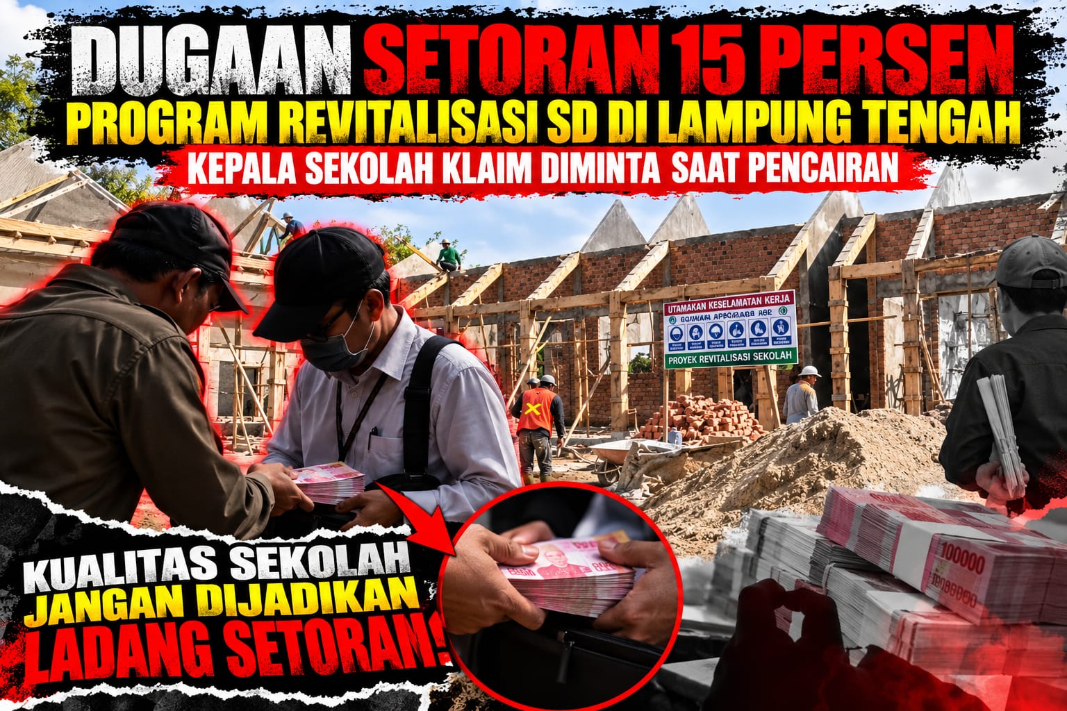 Dugaan Setoran 15 Persen Program Revitalisasi SD di Lampung Tengah Mencuat, Kepala Sekolah Klaim Diminta Saat Pencairan
